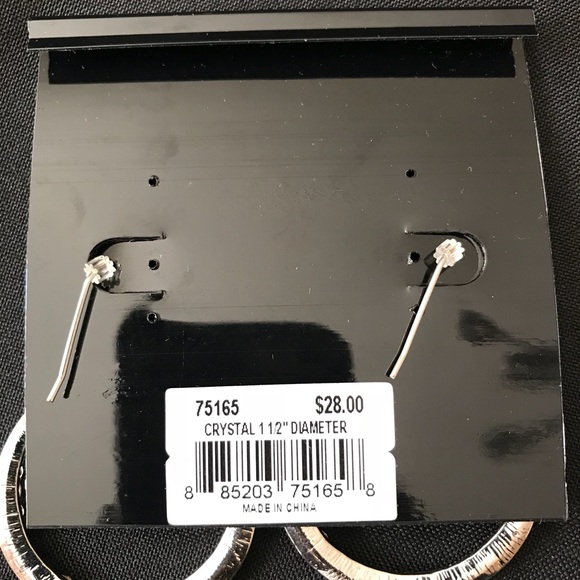 Crystal silver-tone hoops - Picture 3 of 3